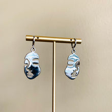 Load image into Gallery viewer, Silver Face Huggie Earrings