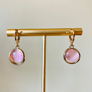 Simple Pink Center Earrings