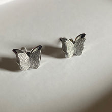 Load image into Gallery viewer, Silver Sparkling Butterfly Fashion Earrings