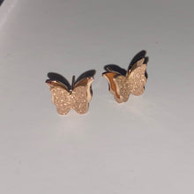 Load image into Gallery viewer, Rose Gold Sparkling Butterfly Fashion Earrings