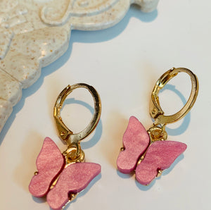 Pink Butterfly Fashion Earrings