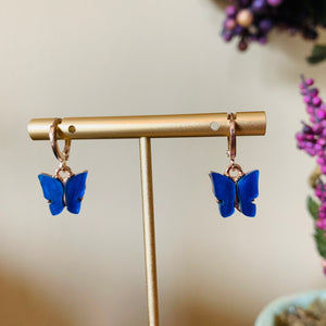 Dark Blue Butterfly Fashion Earrings