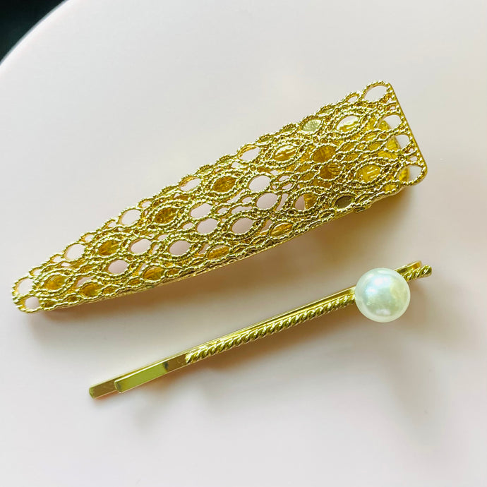 Gold Hair Clip and Hair Pin Bundle
