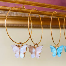 Load image into Gallery viewer, Beautiful Butterfly Hoops